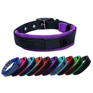 Collier de 2 pouces en néoprène rembourré en nylon multicolore pour chien avec boucle ardillon en métal Collier de dressage épais pour animaux de compagnie - Product Image 1