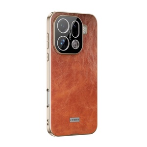 เคสโทรศัพท์หนัง PU ชุบเคลือบหรูหราสำหรับ Oppo FIND X9 Pro Reno 15 Pro พร้อมฟิล์มกันรอยเลนส์ HD - Product Image 1