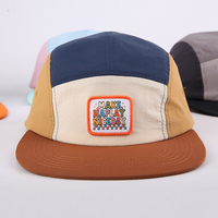 Casquette de camping unisexe multicolore personnalisable avec logo, casquette de sport à 5 panneaux à visière plate pour la course sur sentier, pour enfants et adultes