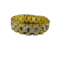 Cadena pulsera cubana Offre Spéciale plus large hip hop bracelet strass cheville punk cubain bracelet chaîne