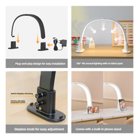 Lampe de bureau compacte demi-lune, éclairage minimaliste pour manucure, facile à installer