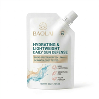 Pochette cosmétique 50g pour crème visage, soin de la peau, pochette en plastique pour liquide, emballage de crème solaire avec bec verseur
