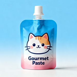 Pochette de bec d'emballage réutilisable personnalisée avec bouchon à vis Pochette de buse en papier d'aluminium portable pour purée savoureuse Sacs en mylar pour nourriture pour chat - Product Image 2