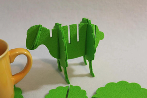 Felt Sheep <b>Coasters</b> 3 mm Thick Eco-Friendly Lightweight <b>Heat</b> Insulated Table Decoration Set - Product Image 6