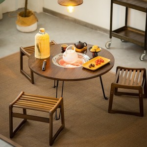 Một bàn tròn gấp di động để sử dụng ngoài trời thích hợp cho sử dụng trong nhà với một ngọn lửa sân phổ biến - Product Image 2