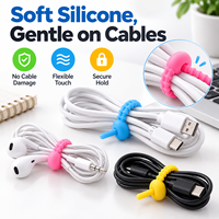 Attaches de câbles en caoutchouc silicone réutilisables de qualité industrielle, résistantes aux intempéries, multicolores, avec design à perles ajustables