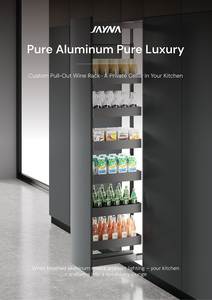 FANKE SÉRIE TOUT ALUMINIUM Design Moderne Écologique Multifonctionnel Unité de Rangement Haute à 4 Étagères avec Panier Coulissant pour Cuisine - Product Image 5