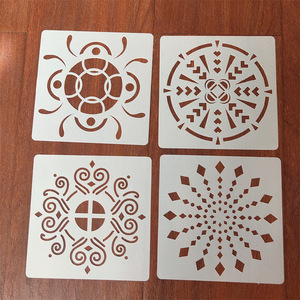 Pochoirs en plastique PP blanc bon marché, modèle de dessin de fleur et de Fruit pour enfants, <span class=keywords><strong>peinture</strong></span> de bricolage - Product Image 3