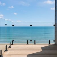 Système de balustrade en verre pour balcon et escalier en aluminium PRIMA, directement de l'usine, avec poteaux ou verre, pour projets résidentiels