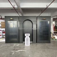 Décoration de toile de fond en acrylique noir SMS pour événements et fêtes, panneau de bienvenue, support photo de mariage, décoration murale de scène