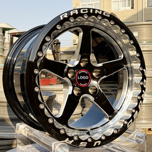 Ruedas Forjadas Negras Personalizadas de 2 Piezas con Beadlock 5x120 5x114.3 17 18 Estilo 5*5 para Carreras de Drag, para Mustang Corvette C5 C6 - Product Image 1