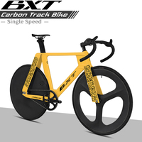 Vélo de piste à engrenage fixe en carbone BXT, cadre 700C, mono-pignon, modèle TRC-195 avec jeu de roues en fibre de carbone