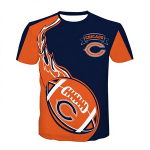T-shirt imprimé All Star Football Américain – 32 équipes – Vêtements de supporter respirants à manches courtes pour le jour du match – Vente en gros – UE - Product Image 1