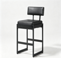 Chaise de bar moderne en cuir empilable, légère, durable, écologique, stable, avec pieds en fer, pour usage commercial, extérieur, maison, bureau, hôtel