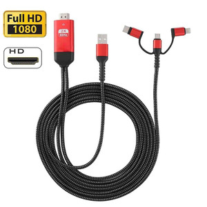 3 Trong 1 Micro <span class=keywords><strong>USB</strong></span> C <span class=keywords><strong>Adapter</strong></span> Cable HD 1080P Tương Thích Cho Điện Thoại Loạt TV/Máy Chiếu/Màn Hình <span class=keywords><strong>Microphone</strong></span> Ứng Dụng - Product Image 1
