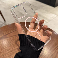 Coques de téléphone magnétiques dynamiques transparentes antichute en PC pour iPhone 12 13 14 15 16 17 Pro Max – Vente en gros
