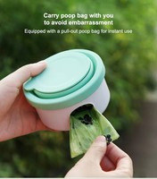 Bol de voyage pliable multifonctionnel 3 en 1 pour chien et chat avec couvercle pliable avec sac à crottes à l'intérieur
