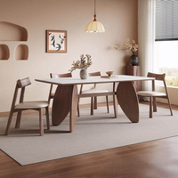 Ensemble de table et chaises de salle à manger en bois massif de style nordique français rétro, 6 places, meubles de maison durables