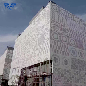 Mur-<span class=keywords><strong>rideau</strong></span> en aluminium perforé au laser, à assemblage modulaire, ignifuge, en métal, design moderne personnalisé - Product Image 1