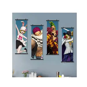 动漫帆布家居装饰猴子DLuffy墙壁艺术品绘画塑料单件悬挂卷轴印刷现代图片海报