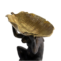 Statue d'un singe en Bronze coloré, avec feuille, en résine, bol de fruits de cuisine