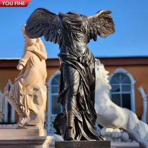 Sculpture de Statue d'ange en Bronze de jardin en métal de cimetière