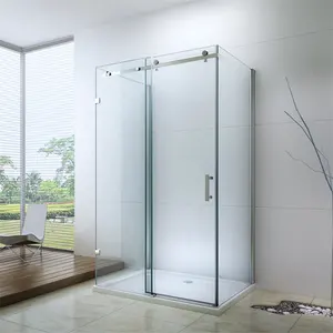 Bagno scorrevole senza telaio da 10mm con porta doccia in vetro temperato con schermo doccia in vetro temperato