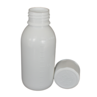 100ml en gros liquide médecine emballage blanc en plastique PP bouteille pour sirop eau produit de haute qualité finition satinée