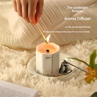 Bougie parfumée en céramique octogonale blanche avec mèche en bois et fleurs séchées pour la fragrance d'intérieur, chambre, salon, vente en gros