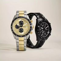 Hochwertige Neue Automatische Quarz-Chronograph-Uhr Edelstahl-Uhr Leder-Uhr Wasserdicht