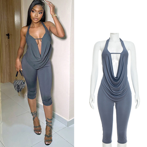 Nuovo Completo Sexy da <span class=keywords><strong>Donna</strong></span>: Top Corto con Schiena Scoperta e Leggings Lucidi, Set Due Pezzi Elegante Stile Y2K - Product Image 2