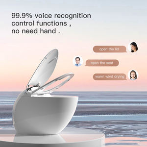 <span class=keywords><strong>WC</strong></span> intelligent en céramique <span class=keywords><strong>pour</strong></span> petite salle de bain - Siège chauffant, chasse automatique, double chasse, télécommande, gain de place, drainage en P-trap - Product Image 6