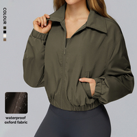 SHINBENE femmes hiver grande taille recadrée Bomber vestes léger fermeture éclair col rabattu manches longues avec poches