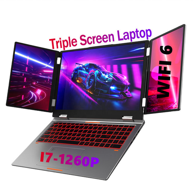 16"+10.5inch Touch Screen With Three Screens Game Laptop Mechanical Keyboard Laptop Computer Business Triple Monitor Laptop