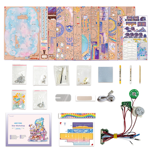 Tonecheer Star Workshop - Maison de poupée musicale à transmission mécanique LED activée par le toucher, <span class=keywords><strong>puzzle</strong></span> 3D en bois pour boutique de jouets - Product Image 6