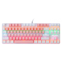 Clavier de jeu mécanique Bajeal K100 en plastique ABS, impression laser personnalisée, 87 touches, RGB, hot-swap, USB 2.0, câble de 1,6 m, garantie 1 an