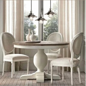 Ferme en bois massif de style <span class=keywords><strong>vintage</strong></span>, ensemble de table à manger ronde avec <span class=keywords><strong>4</strong></span> 6 et 8 places, vente en gros, - Product Image 2
