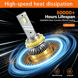Süper Parlak 120W 20000lm Çift Bakır Borulu 12V Yeni 6000K Evrensel Uyumlu H7/<span class=keywords><strong>H4</strong></span>/H11 Araba LED Farları - Product Image 5