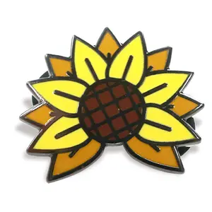 Custom daisy and sunflower flowers in the envelope handmade epoxy acrylic lapel pins clothing pins