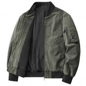 Veste en coton pour homme, coupe courte, col baseball, style décontracté américain, pour le printemps et l'automne - Product Image 1