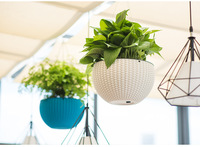 Jardinières à fleurs intérieures et extérieures à double pot avec panier suspendu P77 avec chaîne d'égouttage pour la maison et le jardin.