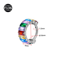 Gaby ASTM F136 Anneau de piercing en titane de qualité implantaire, classique, anodisé, 16G, 3,0 mm, segment articulé clicker pour oreille et nez
