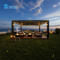 Pergola motorisée en aluminium écologique Sweet Home, résistante au vent, avec toit lamellaire rétractable et étanchéité intégrée pour jardin