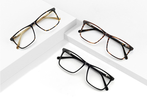 Monture de lunettes optiques rectangulaires classiques pour hommes, monture de lunettes optiques en acétate léger, 3 couleurs - Product Image 6