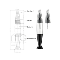 N09J Flacon souple en plastique noir pour vernis à ongles Gel Art Linner Drawing Nails Point Glue 12ml avec pinceau et capuchon d'aiguille 3 en 1