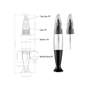 N09J พลาสติกสีดําขวดนุ่มสําหรับเล็บเจล Liner วาดเล็บจุดกาว 12ml พร้อมแปรงเข็ม 3 ใน 1 - Product Image 6