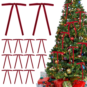 Guirlande <span class=keywords><strong>de</strong></span> noël arc artisanat cadeau arcs Vintage velours ruban arcs avec torsion cravate pour guirlande décor à la maison mariage extérieur intérieur - Product Image 1