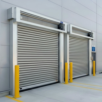 Porte de garage industrielle personnalisable, coupe-vent, isolée, pour entrepôts, porte à enroulement automatique en aluminium, porte spirale à grande vitesse