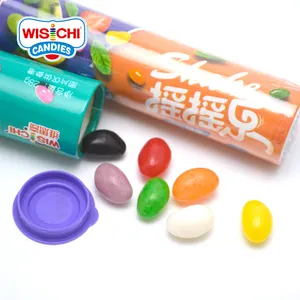 משלוח מדגם נייד נייר צינור ארוז jelly bean מגוון רך סוכריות טבעוני jelly bean