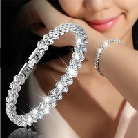 Mode dames Style romain Bracelet Couple cristal Bracelet cadeau bijoux accessoires